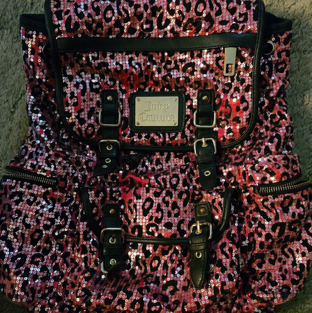 Juicy couture leopard & sequin large backpack